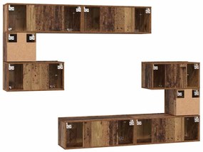 Conjunto de móvel de TV 8 pcs Madeira antiga 80 x 30 x 30 cm