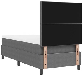 Cama Box Spring com Colchão Cinza Claro 80x200 cm Tecido de corduroy