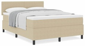 Cama Box Spring com Colchão Verde Claro Cinza 140x200 cm Tecido de Vel
