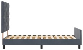 Cama Cinza Escuro 100x200 cm Veludo