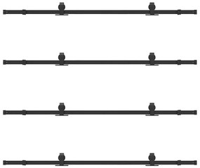 Kit de ferragens para porta deslizante 400 cm aço preto