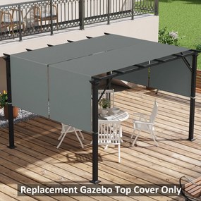 Conjunto de 2 telas de substituição para pérgula retrátil (NÃO INCLUIDA) de 4,9 x 1,2 m, para pérgula de 3 x 3 m, em poliéster com proteção UV, cinzen