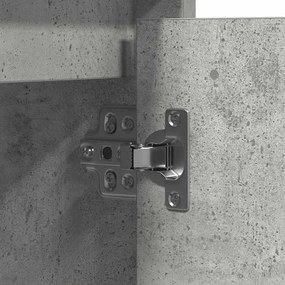 Aparador com LED Cinza Concreto 71x34,5x75 cm Madeira de Engenharia