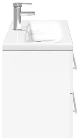 Armário de casa de banho com lavatório embutido branco