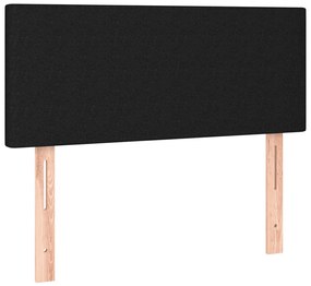 Cama box spring c/ colchão e LED 120x190 cm tecido preto