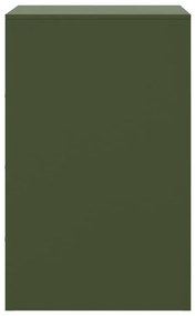 Mesa de cabeceira 34,5x39x62 cm aço verde azeitona