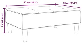 Apoio de pés 77x55x31 cm tecido cinzento-escuro