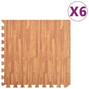 Tapetes de chão 6 pcs 2,16 ㎡ espuma de EVA grãos madeira