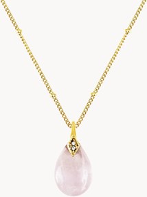 Colar banhado a ouro com quartzo rosa Neo