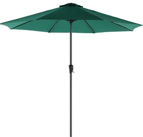 Guarda-sol 3 m jardim com proteção solar até UPF 50+ e inclinação verde escuro