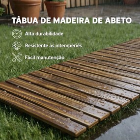 Caminho de Ripas de Madeira Enrolável 120x38 cm Resistente às Intempéries, Decoração de Jardim para Praia e Festa - Acabamento Carbonizado