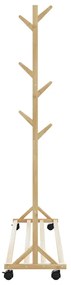 Cabide com ganchos e rodas 100x35x157 cm bambu