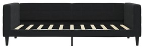 Sofá-cama com gavetão e gavetas 90x190 cm veludo preto