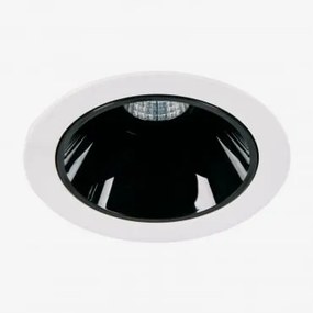 Downlight Led Embutido Com Moldura Redonda Ø7 Cm Para Exterior Em Alumínio Luisiana Branco - Preto & Branco 3000k & 8 W & 38º - Sklum