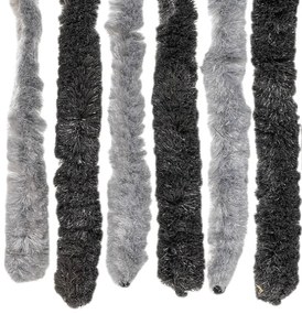 Cortina anti-insetos 56x185 cm chenille cinzento e preto