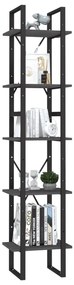 Estante c/ 5 prateleiras 40x30x175 cm madeira de pinho cinzento