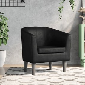 Poltrona em couro artificial preto
