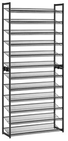 Sapateira com 12 prateleiras 92,5 x 30,7 x 223 cm Preto