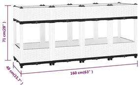 Canteiro elevado 160x40x71 cm polipropileno