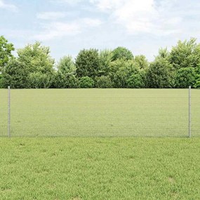 Cerca de Arame Soldado com 44 Postes U Prateado 0.6x100 m Aço