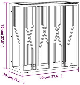 Mesa consola 70x30x70 cm aço inoxidável e vidro
