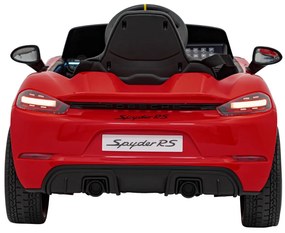 Carro elétrico para Crianças 12V Porsche Spyder RS 718 com Rodas Espuma EVA, assento couro ecológico Carga até 30 kg Pintado Vermelho