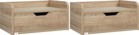 HOMCOM Conjunto de 2 Mesas de Cabeceira de Parede Mesas de Cabeceira Flutuantes com 1 Gaveta 40x30x19,5 cm Madeira | Aosom Portugal