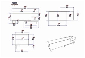 Móvel TV Parion – Branco – 165x35x41 cm