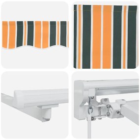 Toldo Retrátil Manual Verde e Amarelo 400x200 cm