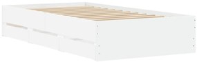 Estrutura cama c/ gavetas 90x190 cm derivados de madeira branco