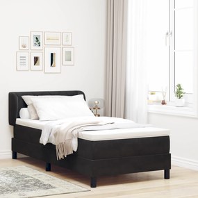 Cama Boxspring vidaXL com Colchão Preto 90x190 cm Veludo