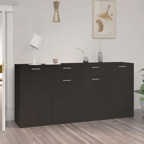 Aparador Dela de 160cm - Preto - Design Minimalista