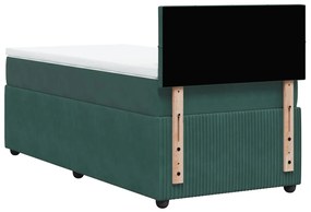 Cama com molas/colchão 80x200 cm veludo verde-escuro