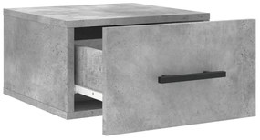 Mesa cabeceira montagem na parede 35x35x20 cm cinzento cimento