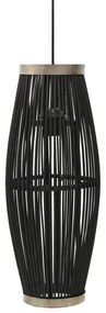 vidaXL Candeeiro suspenso oval 40 W 25x62 cm E27 salgueiro preto