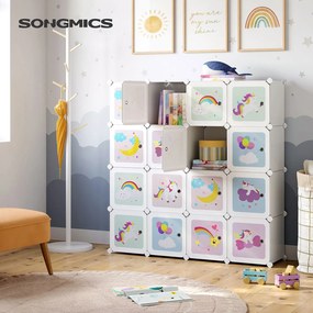 Conjunto de 16 cubos arrumação para crianças 123 x 31 x 123 cm Branco