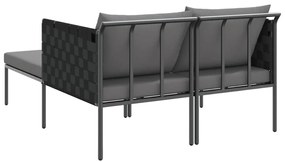 Espreguiçadeira com Almofadas para 2 Pessoas Antracite 115x153x69,5 cm
