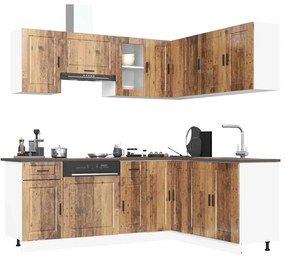 vidaXL 11 peças armário de cozinha conjunto Porto madeira velha