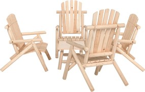 vidaXL 5 pcs conjunto lounge de jardim madeira de abeto maciça