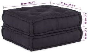 Pufe modular 70x70x36 cm tecido antracite