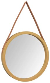 Espelho de parede com alça Ø 45 cm dourado