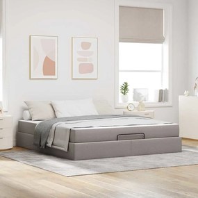 vidaXL Estrutura da Cama Cinzento-acastanhado 180 x 200 cm tecido