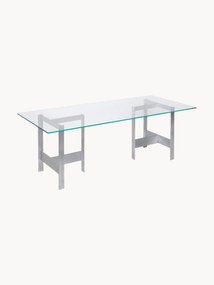 Mesa de jantar em vidro e metal Lager, 200 x 90 cm