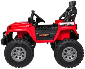 Carro elétrico para Crianças 2 Lugares Extreme Sport 4x4 24V Pneus Espuma EVA, assento couro ecológico Vermelho