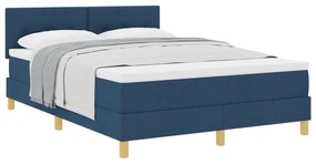 Cama Box Spring com Colchão Azul 140x200 cm Tecido
