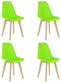 vidaXL Cadeiras de jantar 4 pcs plástico verde