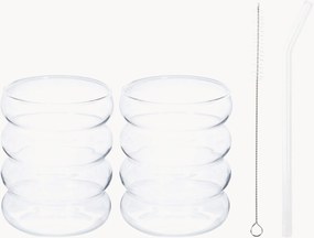 Copos de vidro borossilicato com palhinhas Matcha, conjunto de 2