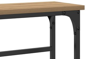 Mesa de Console vidaXL Carvalho Artesanal 75x19,5x75 cm Madeira de Eng