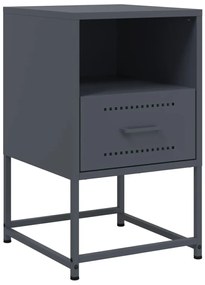 Mesas de cabeceira 2 pcs 36x39x60,5 cm aço antracite