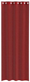 Cortinas de voile com ilhós 2 pcs vermelho tinto